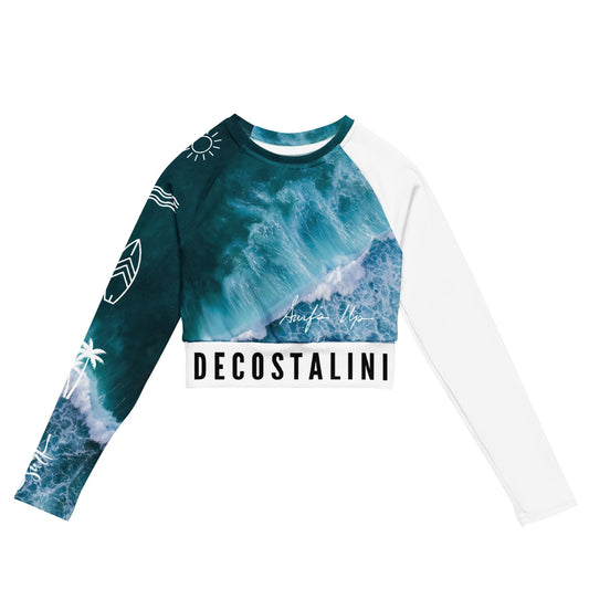 Ocean Long Sleeved Rash Guard, Dance & Yoga Crop