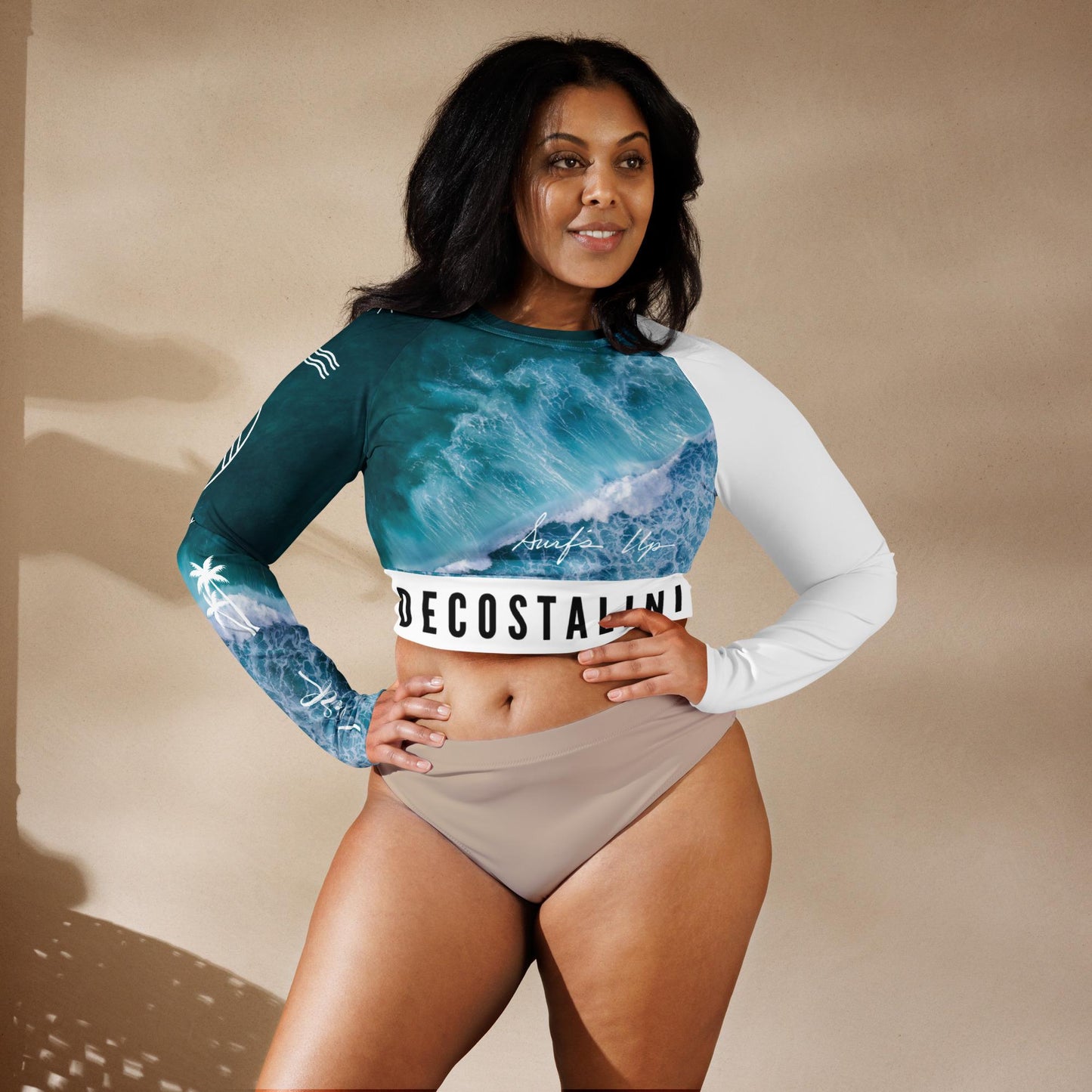 Ocean Long Sleeved Rash Guard, Dance & Yoga Crop